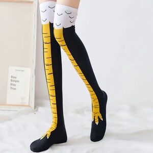 🐓 Crazy Chicken Leg Feet Socks Unisex Novelty High Socks Funny Gifts